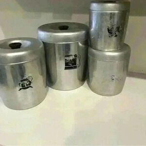 Vintage MCM WestBend Aluminum Canister Set (4)